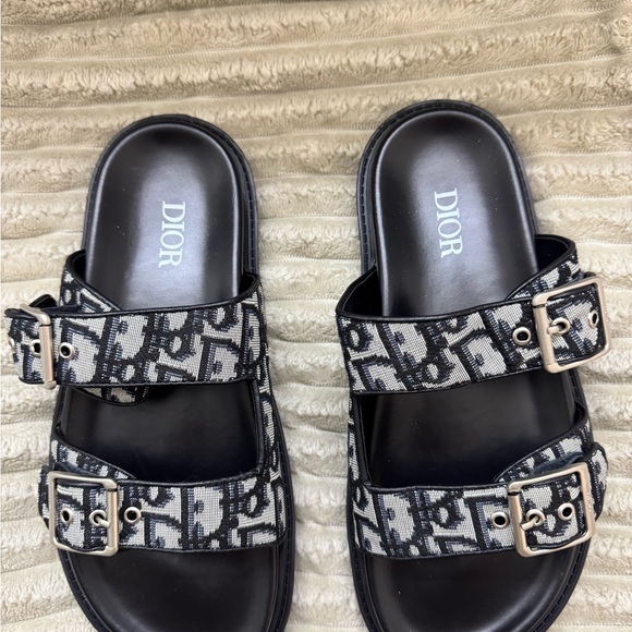 Dior Monogram Black and Gray Sandals - Picture 1 of 3